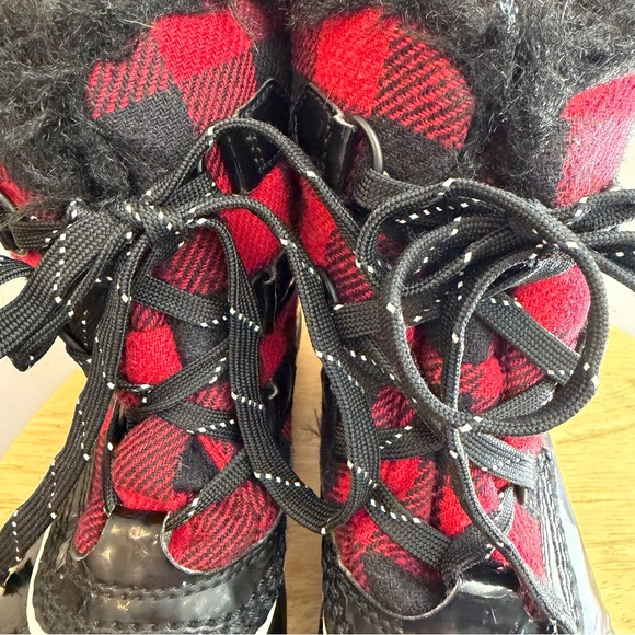 SOREL Black & Red Plaid Ankle Winter Snow Boots Women’s 7.5 Torino Waterproof - Picture 11 of 13
